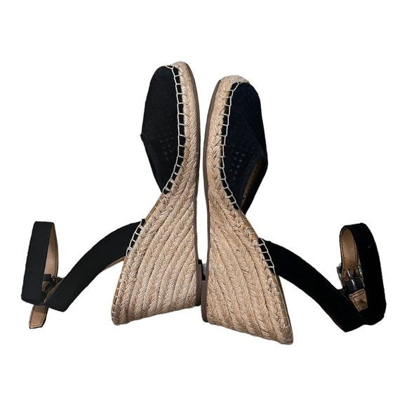 Franco Sarto | Mirage 2 Black Suede Wedge Espadrille sandals women’s 8 - Picture 3 of 10